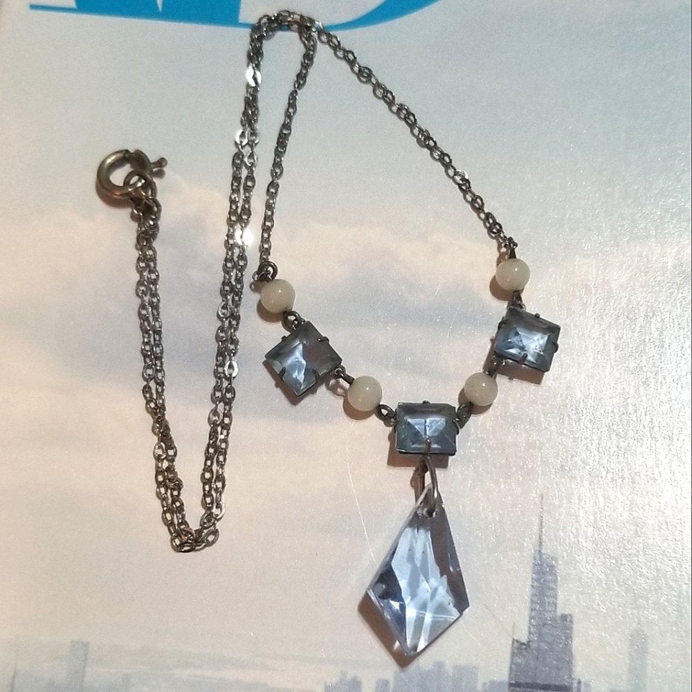 1920s Antique Blue Crystal Necklace ππ¦π - Picture 2 of 6